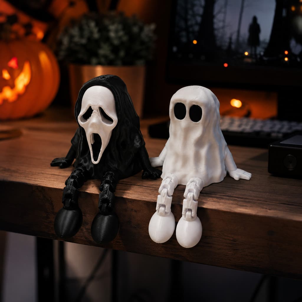 Fantasminha Ghostface Decorativo Setup Gamer Geek Enfeite Quarto Mesa PC Halloween Fofo