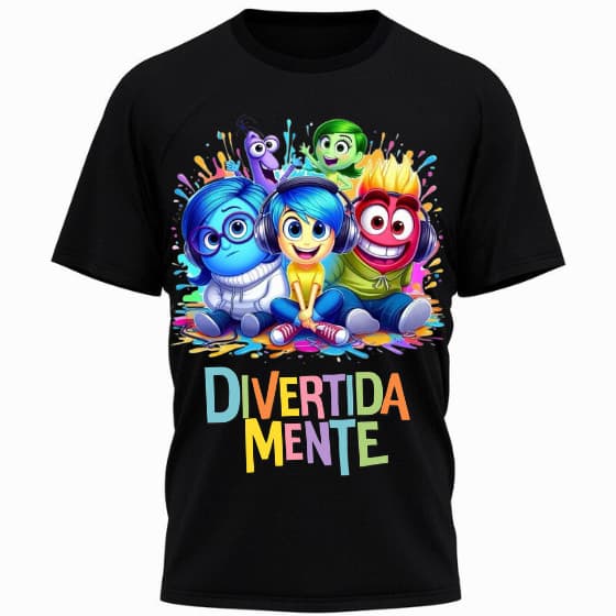 Camiseta Infantil e Adulto Divertidamente - Roupinha Estampada Unissex 100% Algodão Confortável