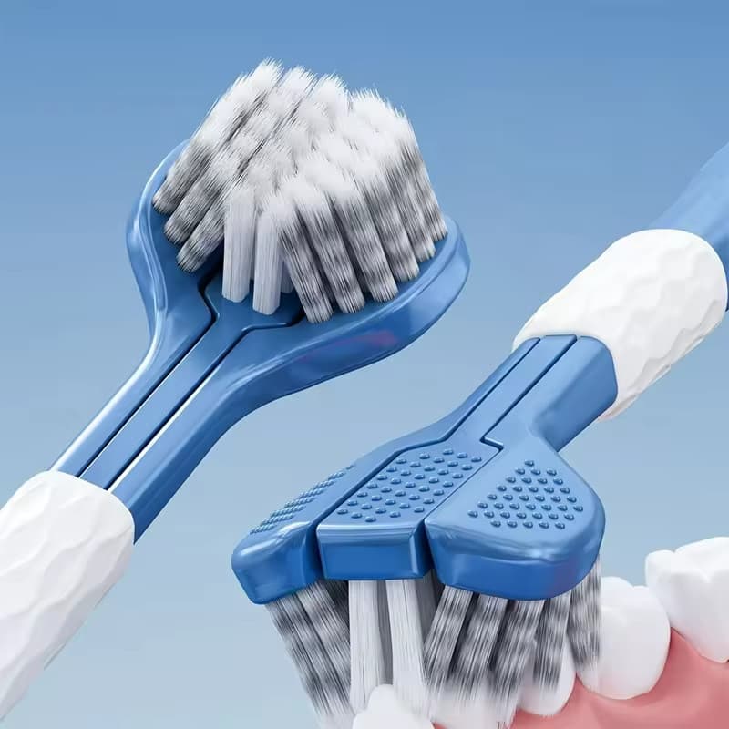Escova de dente extra macia Adulto com Cabeça Tripla Cerdas Macias e Flexibilidade 360°