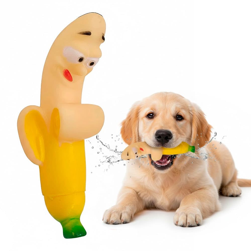 Mordedor Banana Vinil com Apito para Cachorros – Bom Amigo
