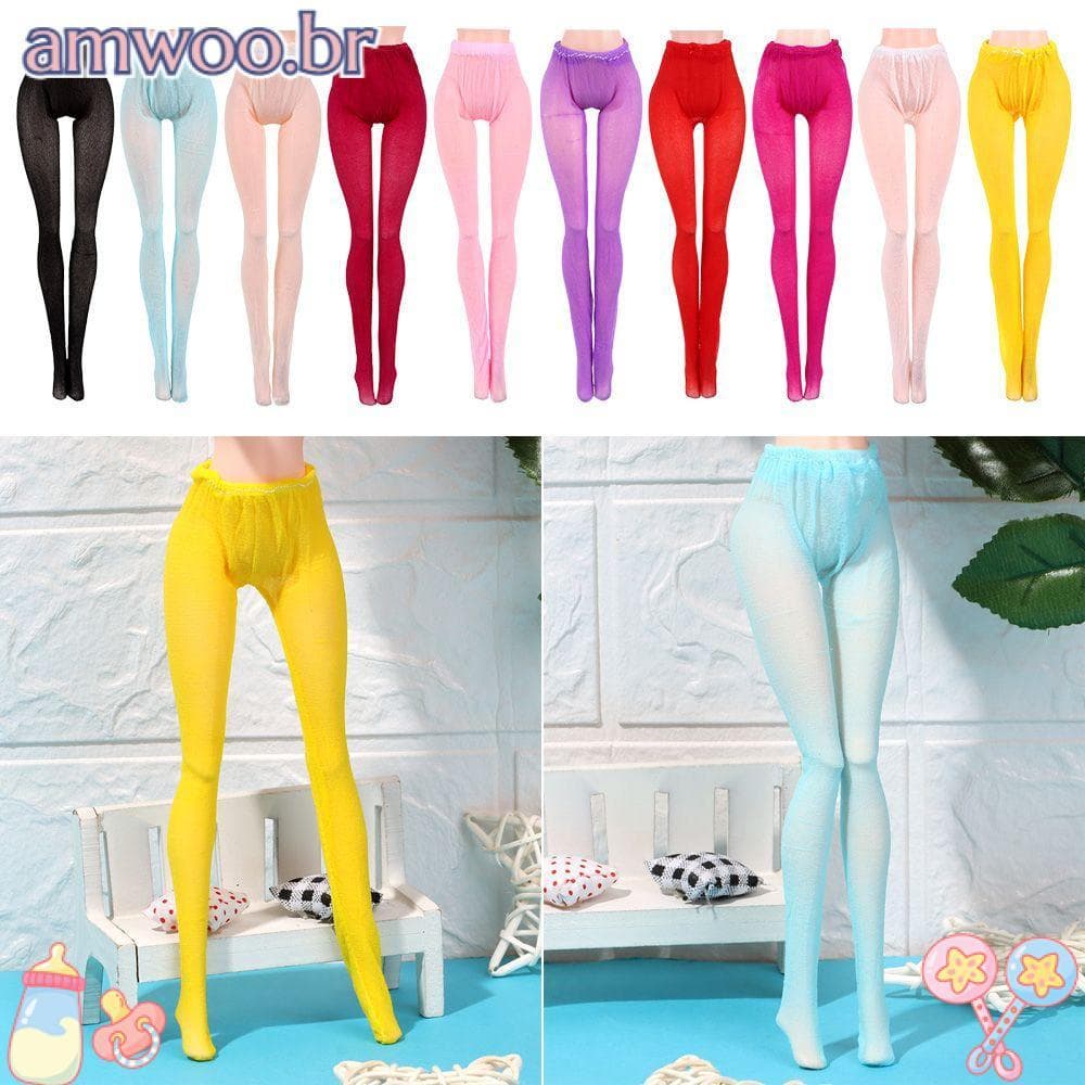 AMWOO Brinquedos Meia-Calça Meias Coloridas Roupas Em Miniatura Mini leggings Elásticas