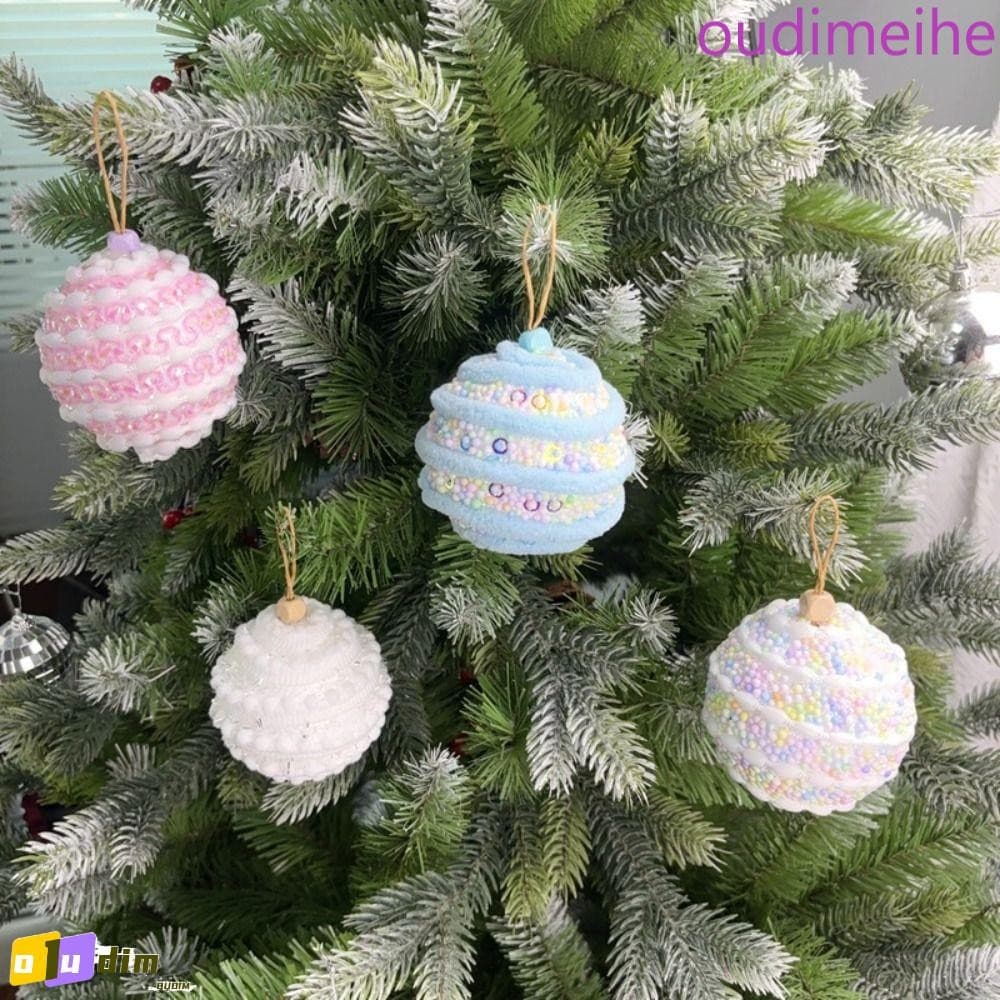 OUDIMEIHE 3 Peças De Pingente De Bolas De Natal De Espuma , Colorido De 8 Cm | Penduradas , Elegantes