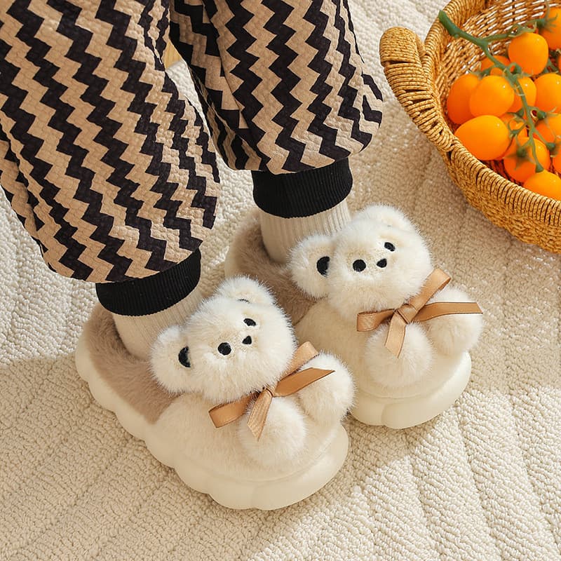 Pantufa Infantil Ursinho – Chinelo Peluciado Quentinho Antiderrapante