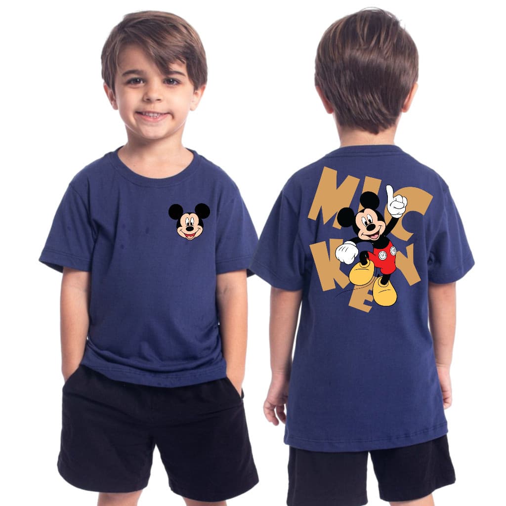 Camiseta Infantil - Juvenil Streetwear Mickey Mouse - Camisa Malha 30.1 100% Algodão
