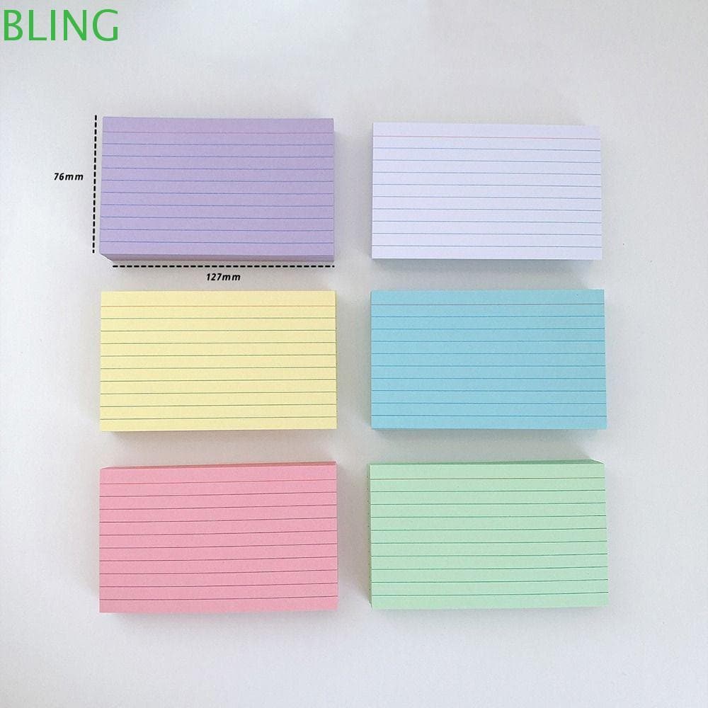 Cartões De Índice BLING , Bloco De Notas Colorido De Linha Horizontal , Flashcards De Aprendizagem DIY Multifuncionais ,