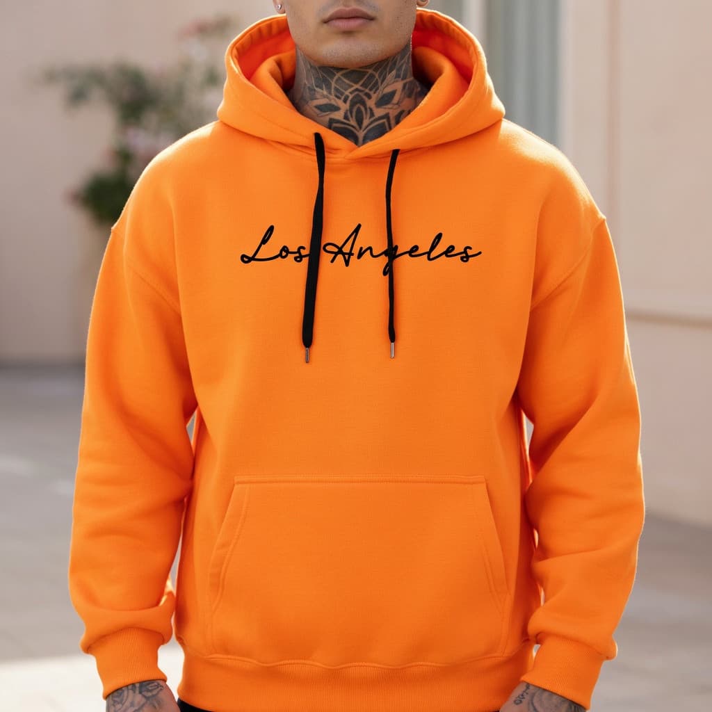 Moletom Canguru Unissex Estampa Los Angeles Para O Inverno