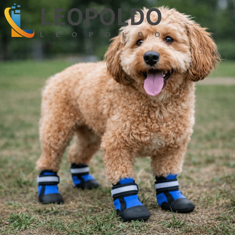 LEOPOLDO 4 Unidades/Conjunto Capa De Sapato Para Animais De Estimação , Tiras Reflexivas Antiderrapantes , Sapatos De Ma