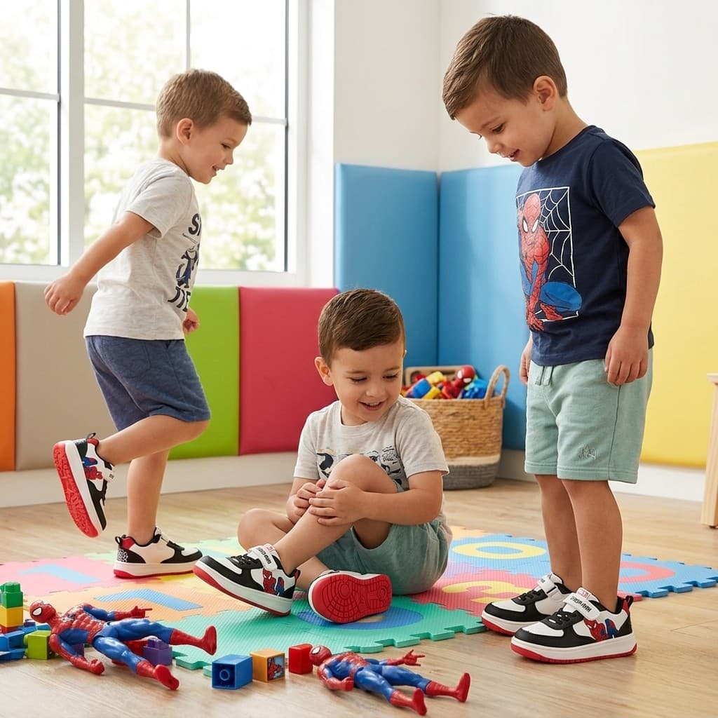 Tênis Infantil Spider Man Marvel Oficial Dyan Calce Fácil Menino Solado Antiderrapante Uso Escolar