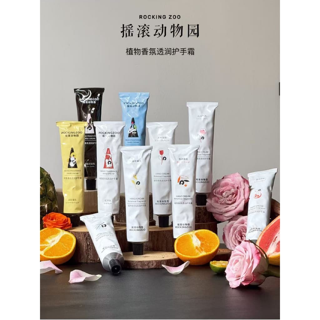 Estoque pronto Rock Zoo Fragrância Imagem Creme para as Mãos Hidratante Hidratante Refrescante Tubo de Alumínio Portátil