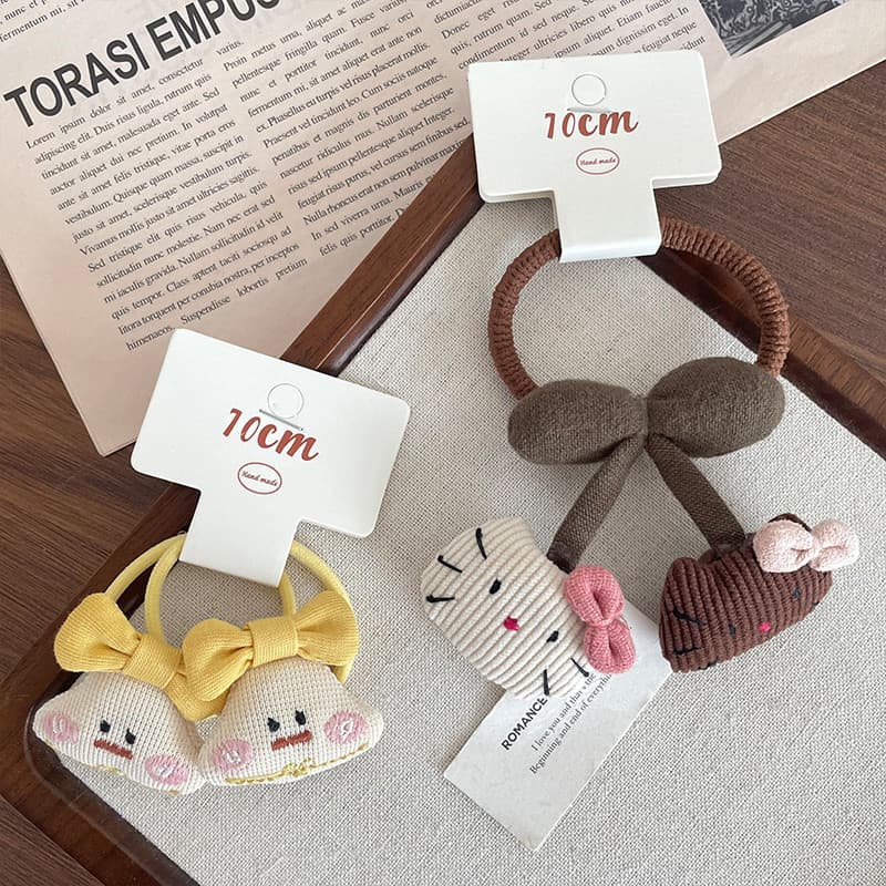 Crianças acessórios para o cabelo bonito tecido tridimensional gato laço de cabelo meninas rabo de cavalo laço de cabelo