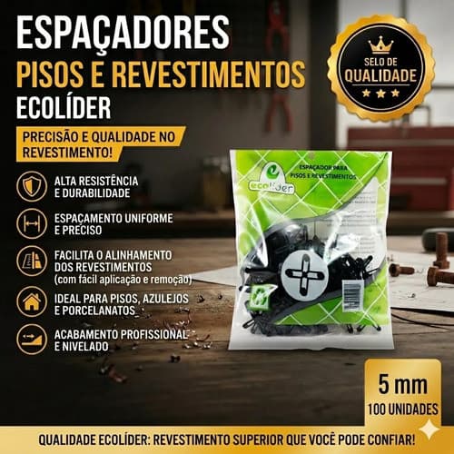 Espaçador Plástico para Azulejo e Piso 5mm Obra Nivelamento e Acabamento Perfeito