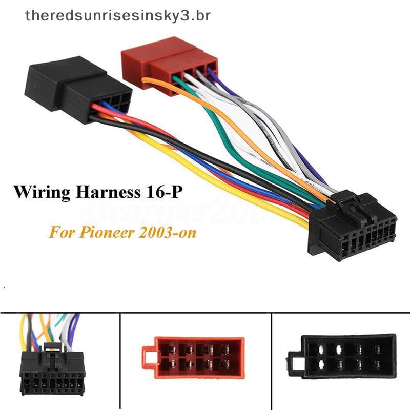 Cabo Conector Do Chicote Elétrico ISO Rádio Estéreo Carro TSBR 16 Pinos Para Pioneer 2003-on .