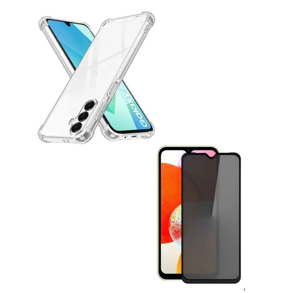 Kit Película 3D Vidro Privacidade + Capa Silicone TPU Para Samsung Galaxy A16