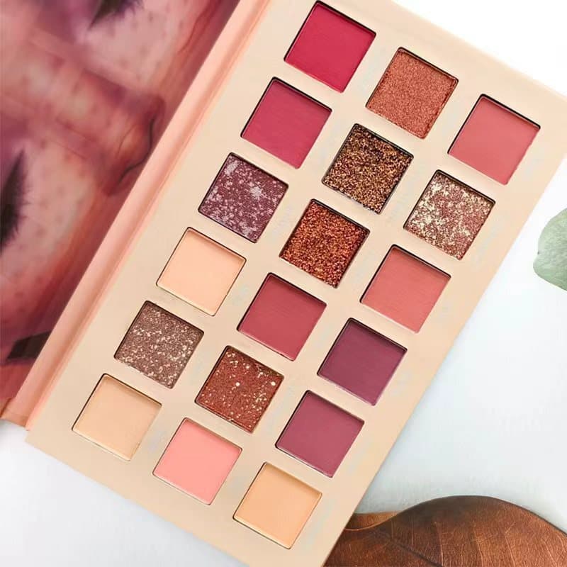 Paleta de sombras coloridas peroladas foscas finas piscando dezoito cores paleta de sombras deserto paleta de rosas seca