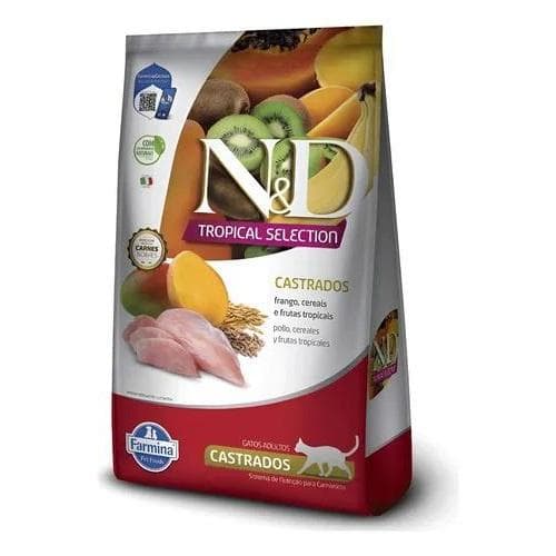 Ração N&D Tropical Selection Gatos Castrados Frango 1,5kg Controle Peso E Urinário