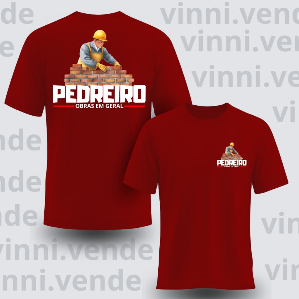 Camiseta Pedreiro Profissões Luxo Estilo Algodão Premium Envio Imediato (77 letras)