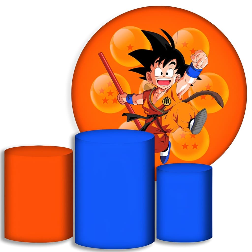 Capas Para Cilindros + Painel - Dragon Ball 2 - Kit Decoração Festa / Pegue e Monte