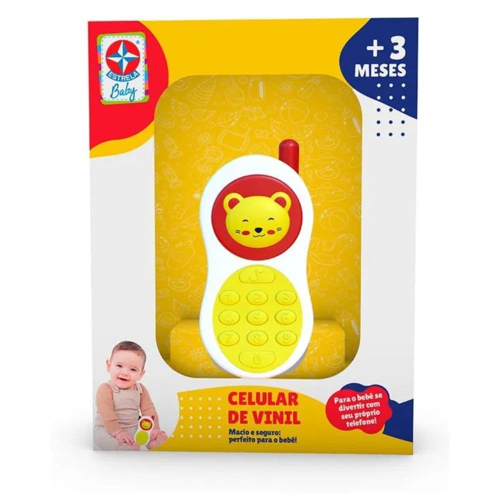 Celular De Vinil Macio Mordedor Infantil Estrela Baby