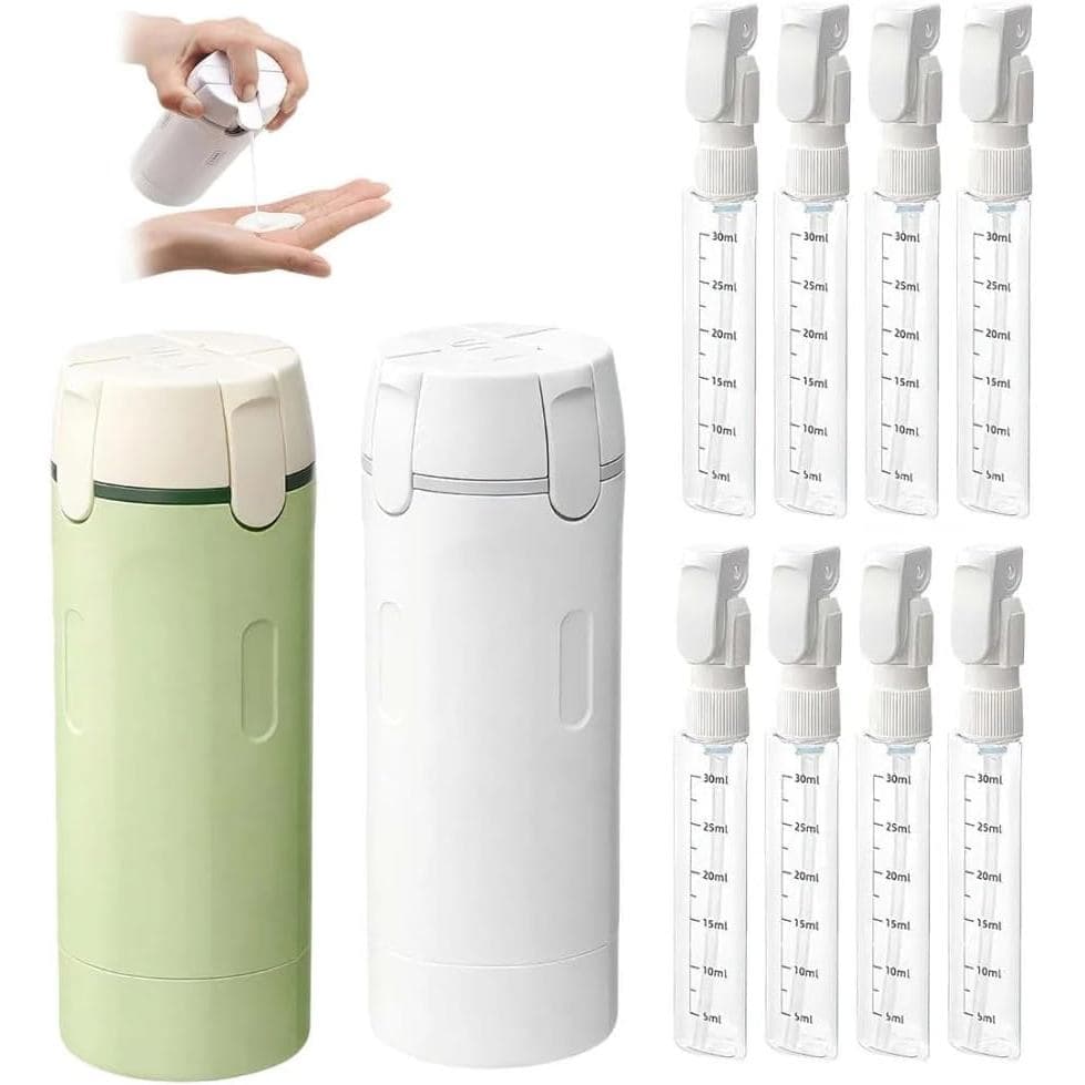 Dispensador de Viagem 4 em 1, Conjunto de 4 Frascos de Viagem de 30ML para Produtos de Higiene Pessoal, Recipientes de V