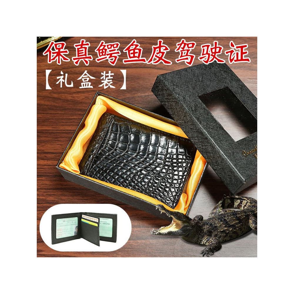 Fidelity crocodilo bolsa de couro moda tendência Casual carteira de motorista couro genuíno carteira masculina curto doc