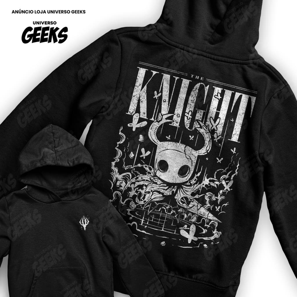 Moletom Hollow Knight The Knight Metroidvania Indie Game Frente E Verso Blusa De Frio