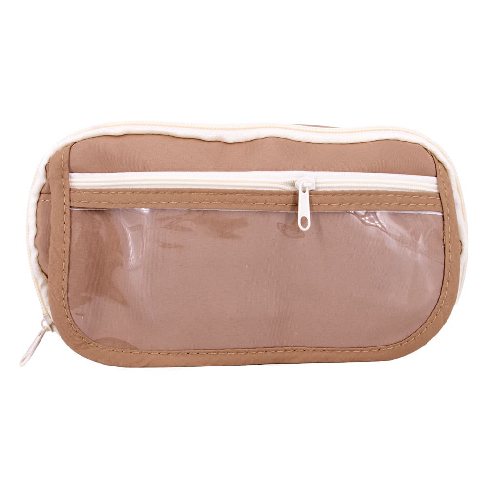Estojo Escolar Marrom 22x11x5cm em Poliéster Organizador para Lápis Canetas Acessórios Faculdade