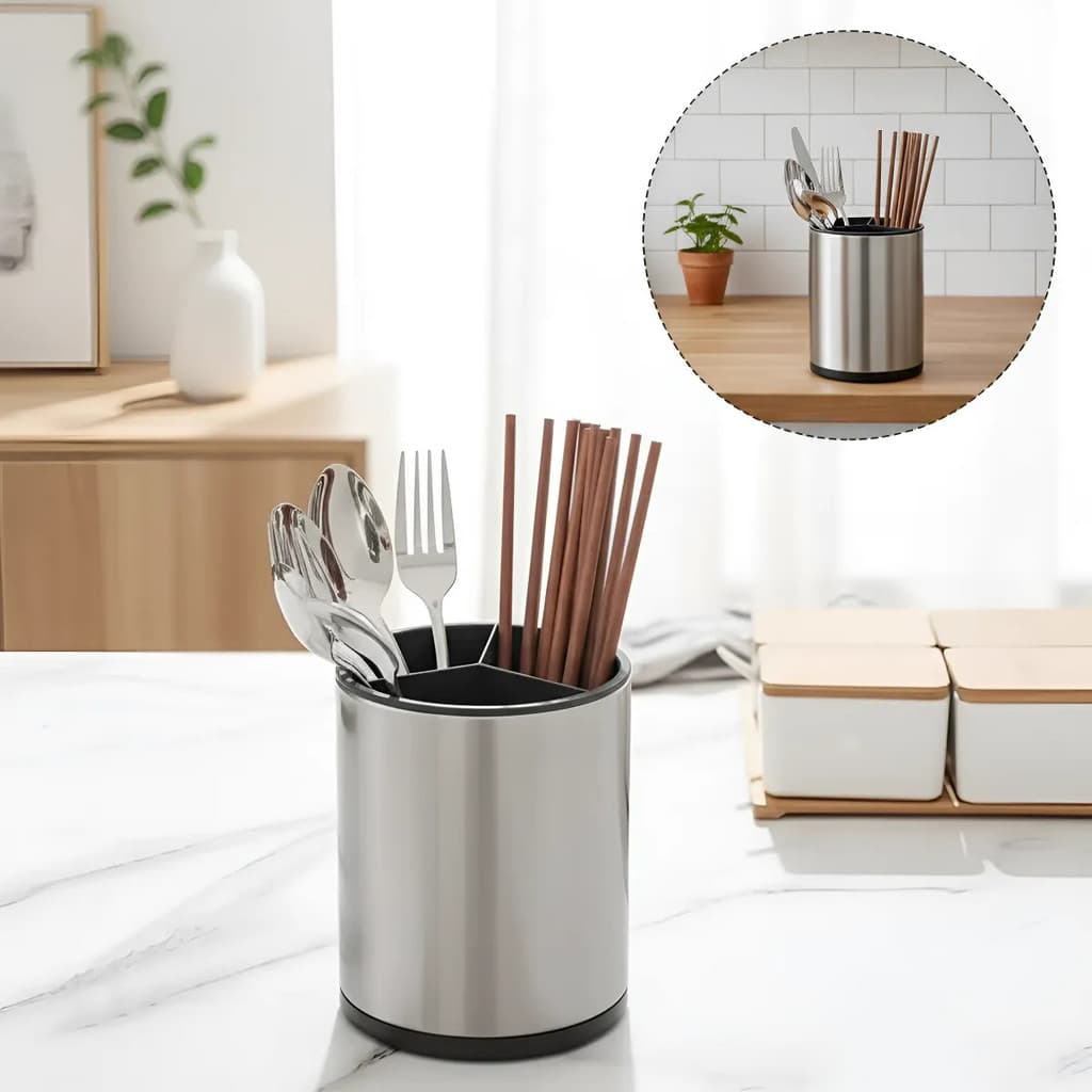 Porta Talher Com Dreno - Inox