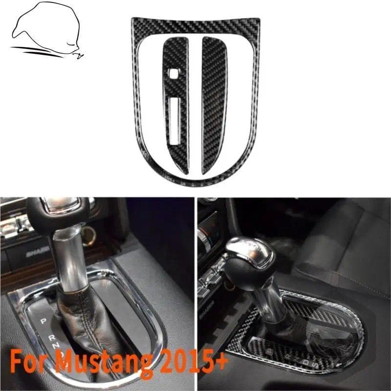 Para Ford Mustang 2015-2020 Painel De Mudança De Engrenagem De Fibra De Carbono Surround Capa Decorativa Adesivo Estilo