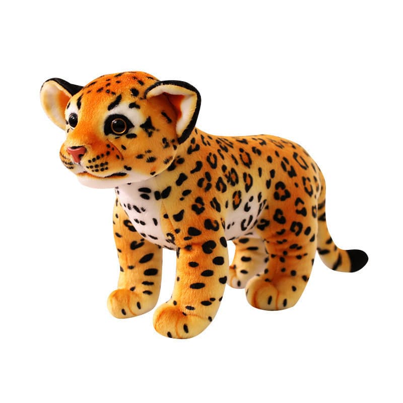 Simulação pequeno leopardo boneca brinquedo de pelúcia filhote leopardo boneca decoração Desktop meninos meninas criança