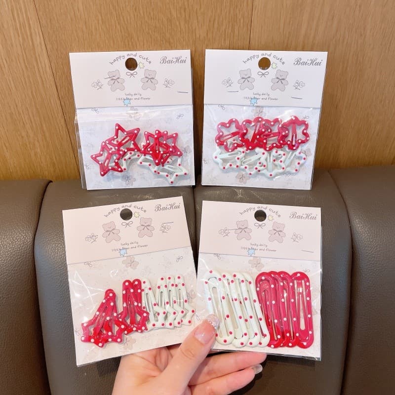 Clássico vermelho cartão das crianças cabelo quebrado bb clipe 2025 novo estilo bebê hairpin coreano menina hairpin meni