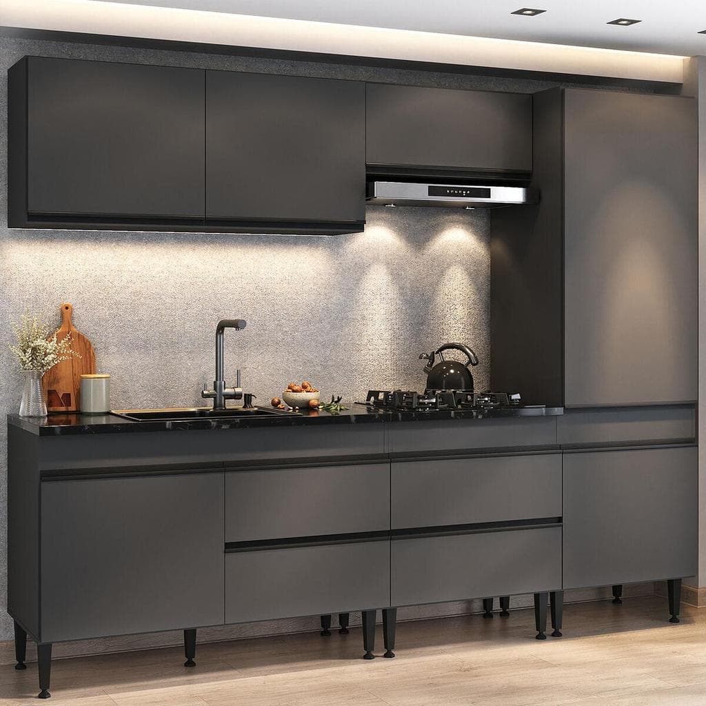Armário Cozinha Modulada Completa 251,5cm Milano Multimóveis MP2399