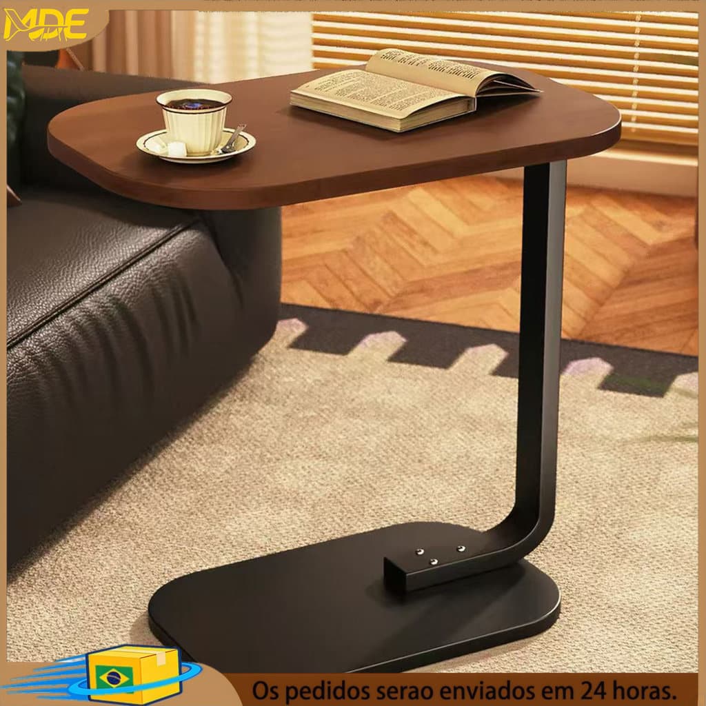 Mesa lateral moderna para sala de estar e quarto Em MDF E Ferro mesa de café