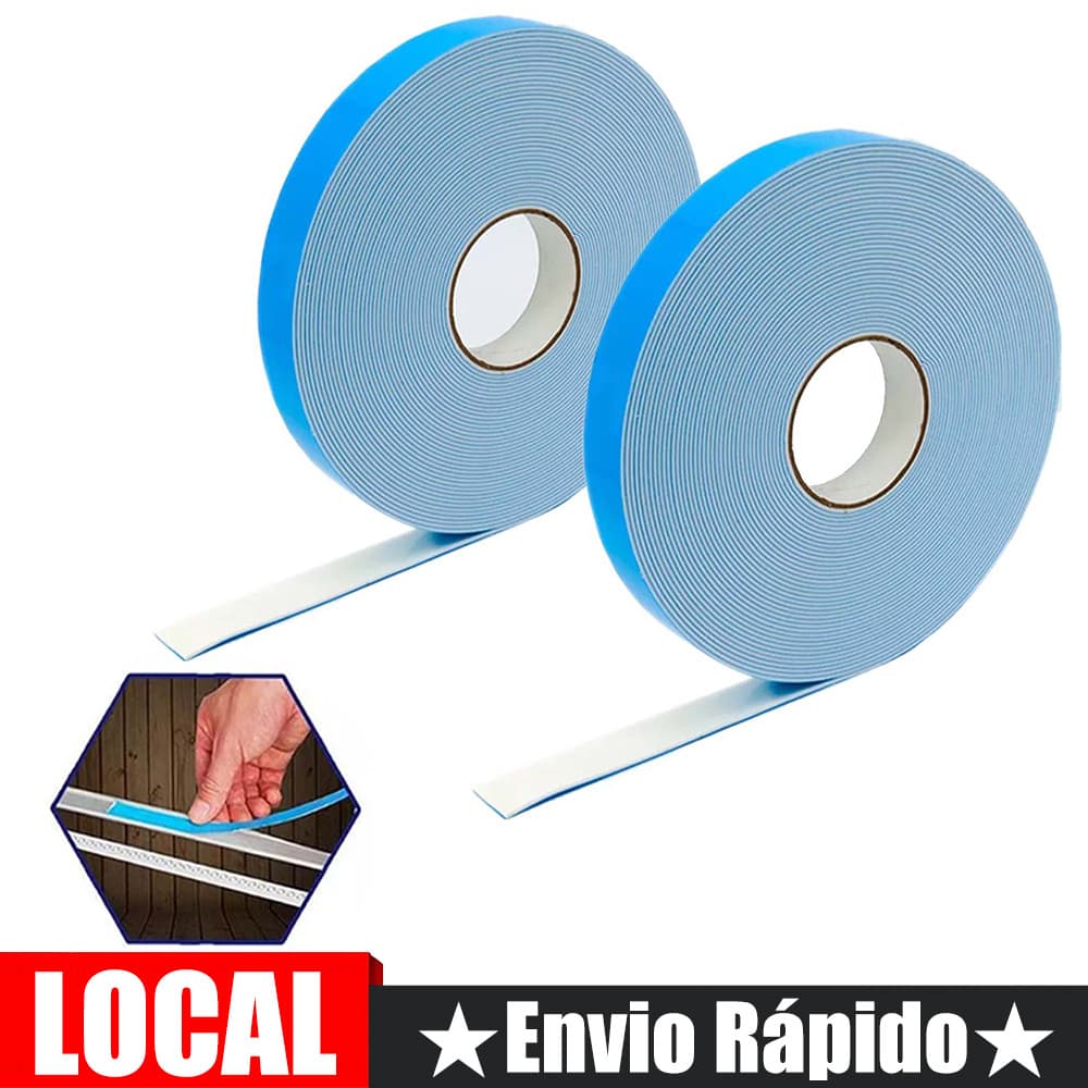 2 peças fita de espuma de polivinila dupla face (rolo único 10mm * 50m) fita de fixação fita dupla face Material PE-azul