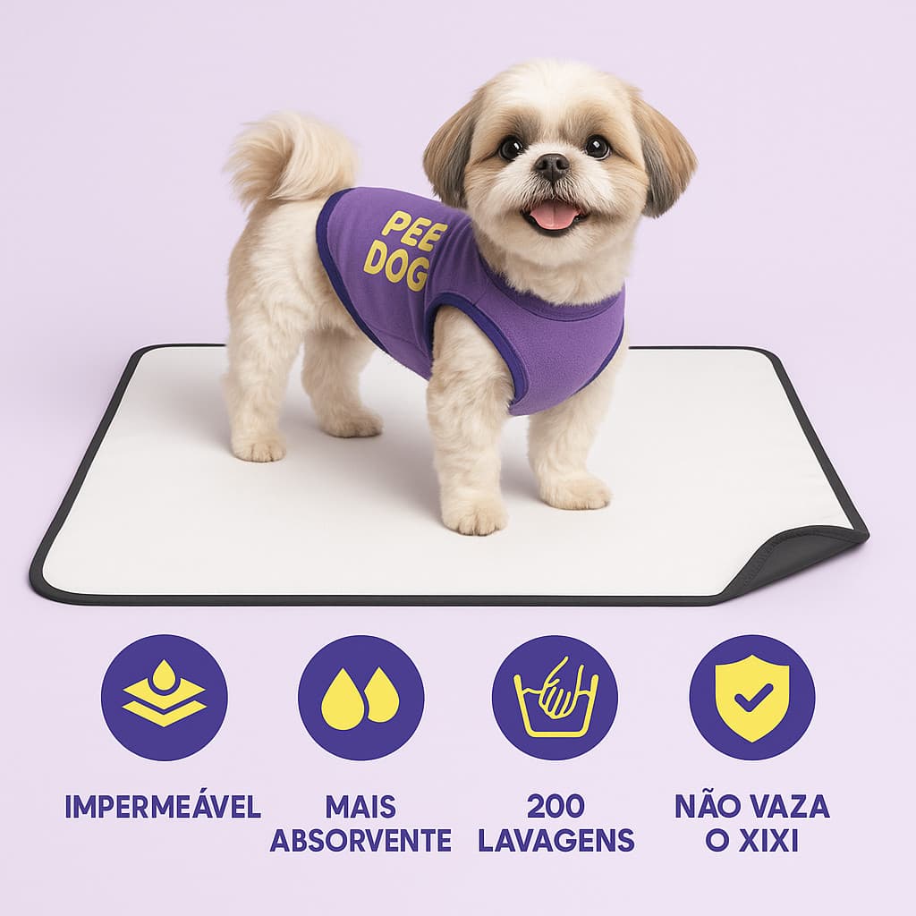 Kit Tapete Higiênico Reutilizável 70×50cm 2 und | Impermeável | 400 Lavagens