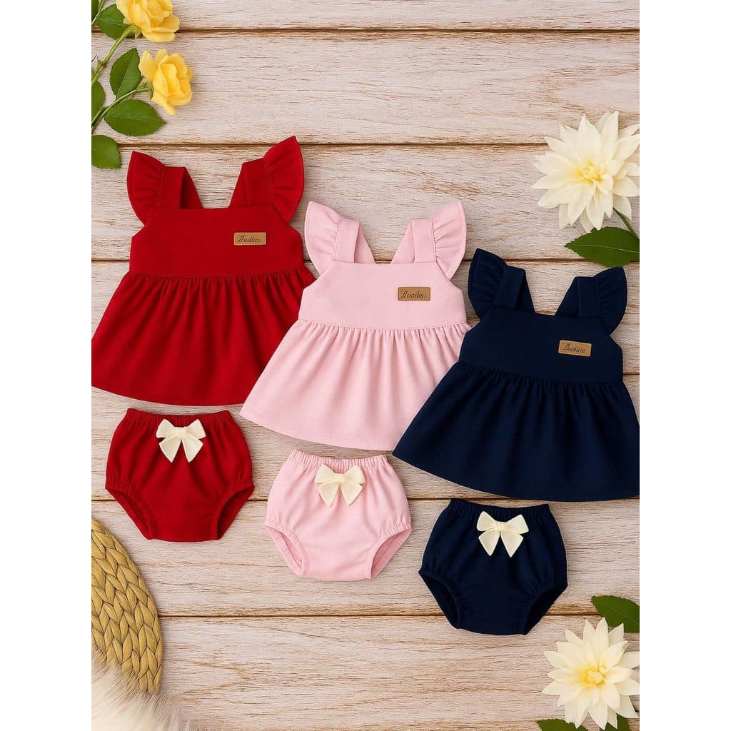 Kit c/6 Peças 3 Conjuntos Batinha + Calcinha Eloá