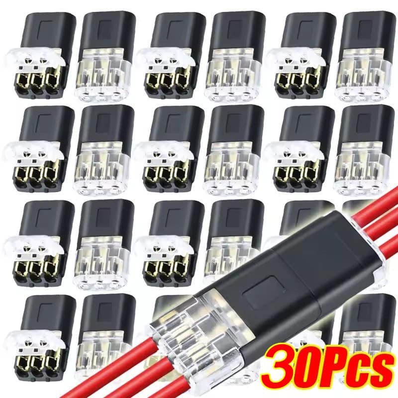 Conectores De Fio De Emenda Rápida , Plug-In De 3 Vias , Conexão Sem Necessidade De Descascamento , Blocos Terminais Com