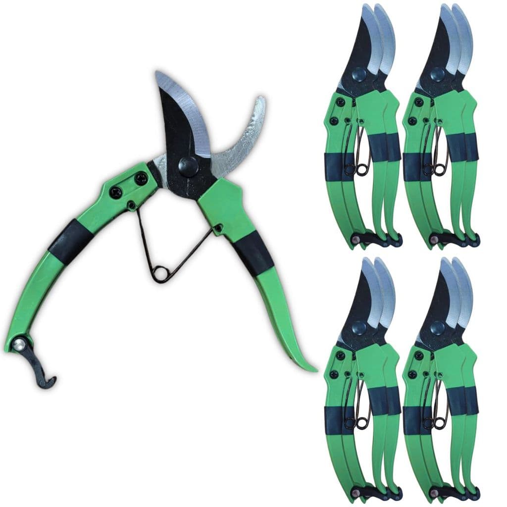KIT 8 TESOURA DE PODA PARA JARDINAGEM 180MM COM TRAVA E MOLA