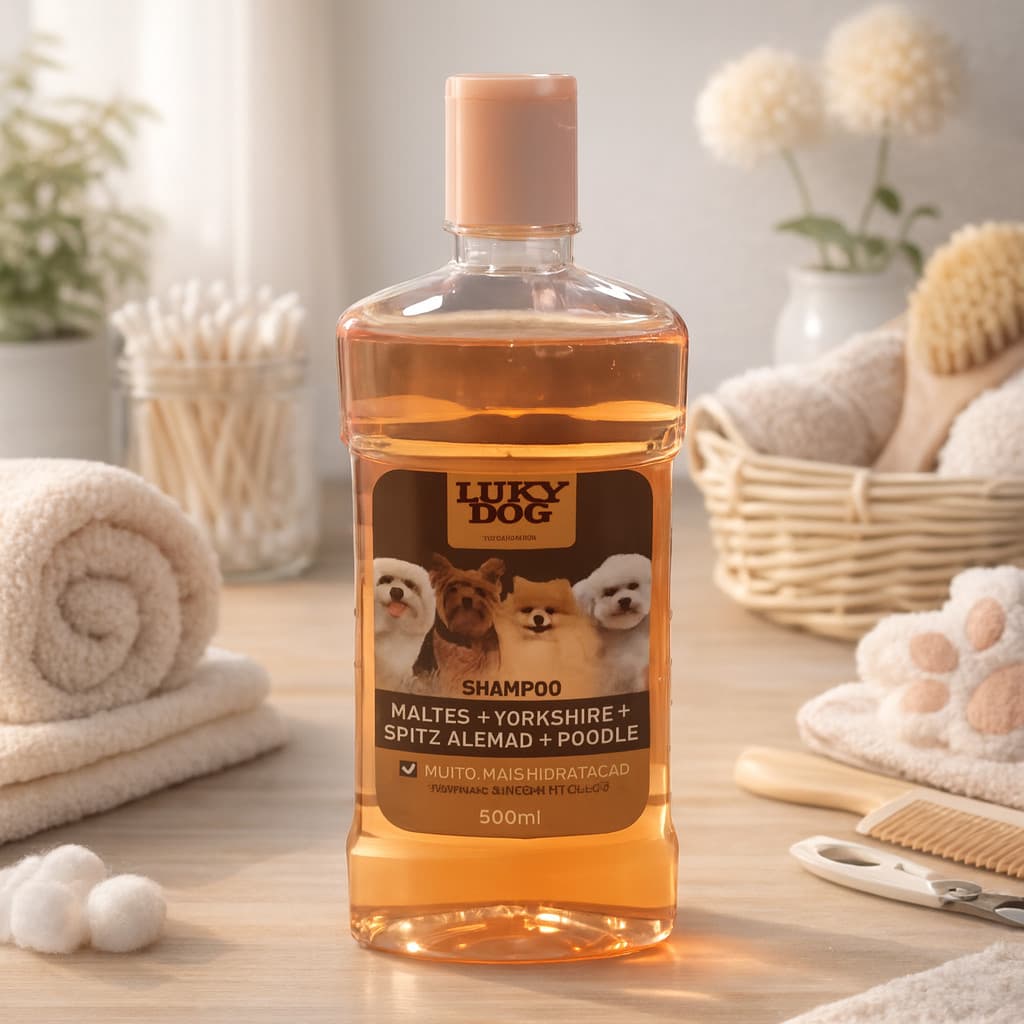 Shampoo 500 Mllucky Dog Maltês Yorkshire Spitz Cuidado Suave-