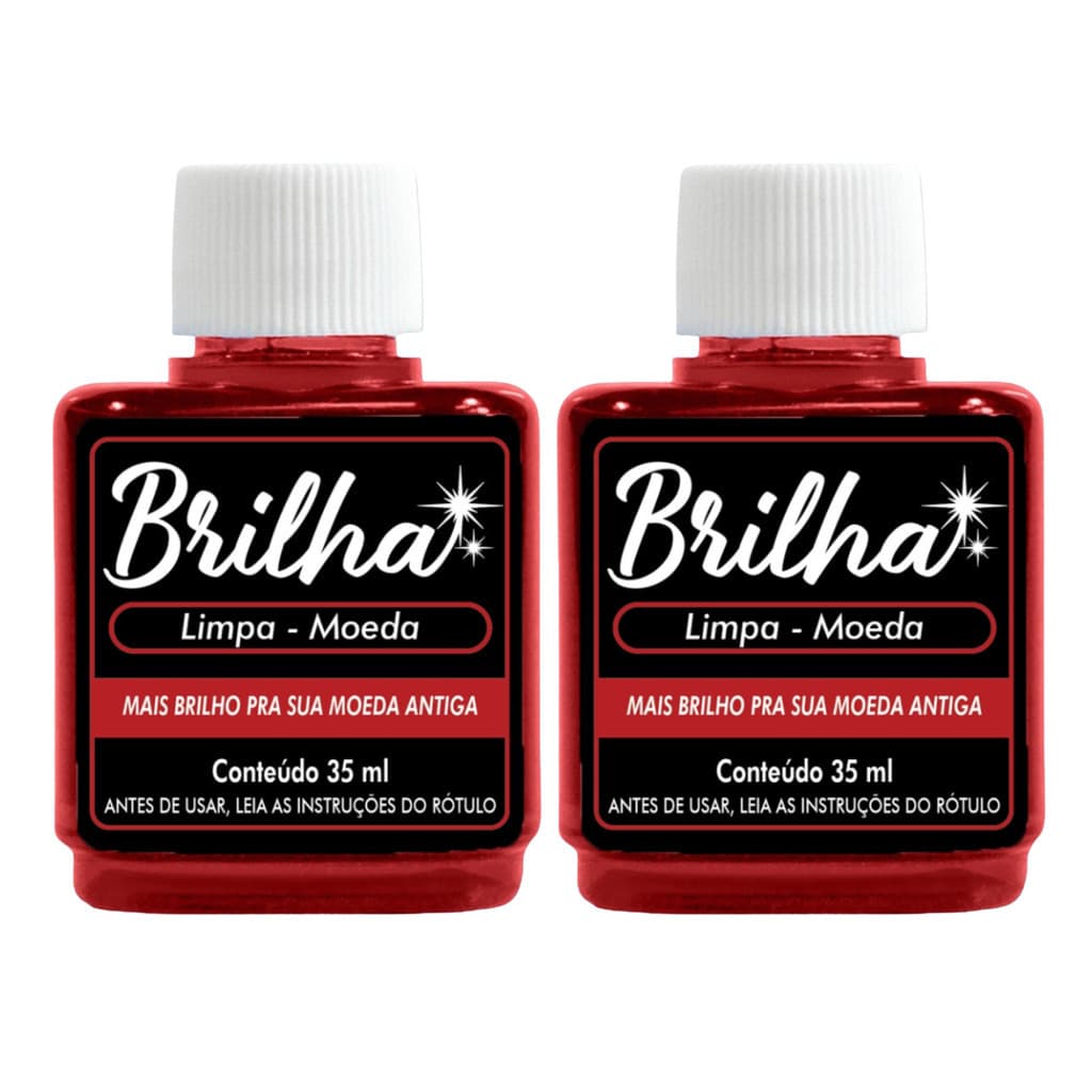 Kit 2 Limpa Moeda Antiga Brilha 35ml - Liquido para Joia de Moeda Antiga
