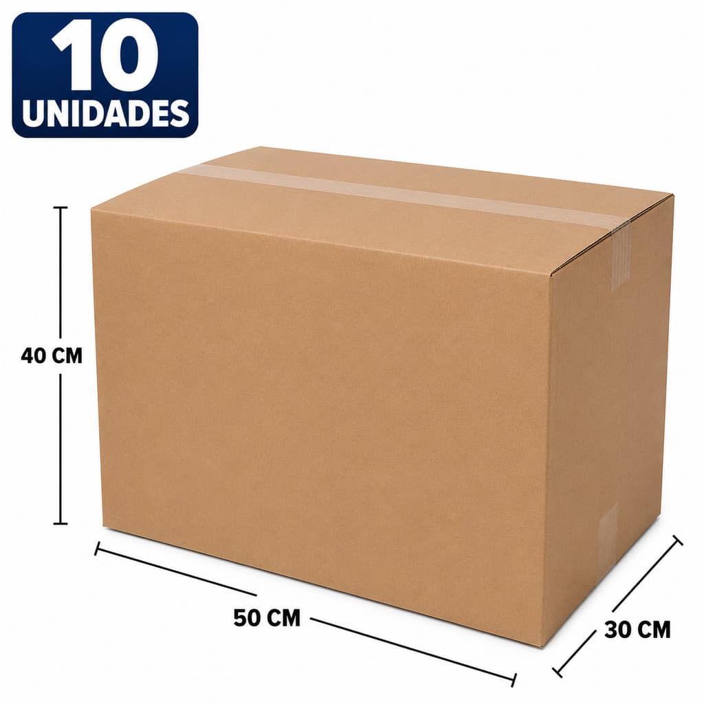 10 Caixas Papelão 50x30x40cm Ideal para Mudanças Caixas Grande