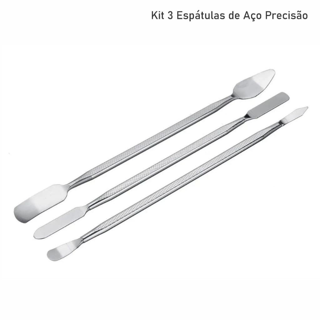 Kit 3 Espátulas de Aço Profissional Precisão P/ Manutenção Celular Notebook - ENVIO IMEDIATO