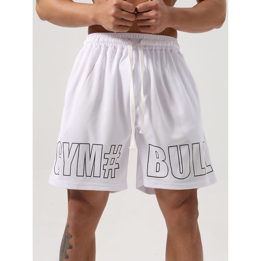Novos Shorts esportivos masculinos soltos de secagem rápida correndo treinamento de Fitness calças de cinco pontos taman