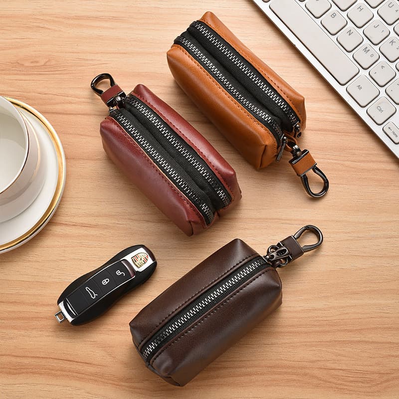 Caso chave de camada dupla bolsa de moedas multifuncional masculino feminino grande qualidade grande capacidade caso de