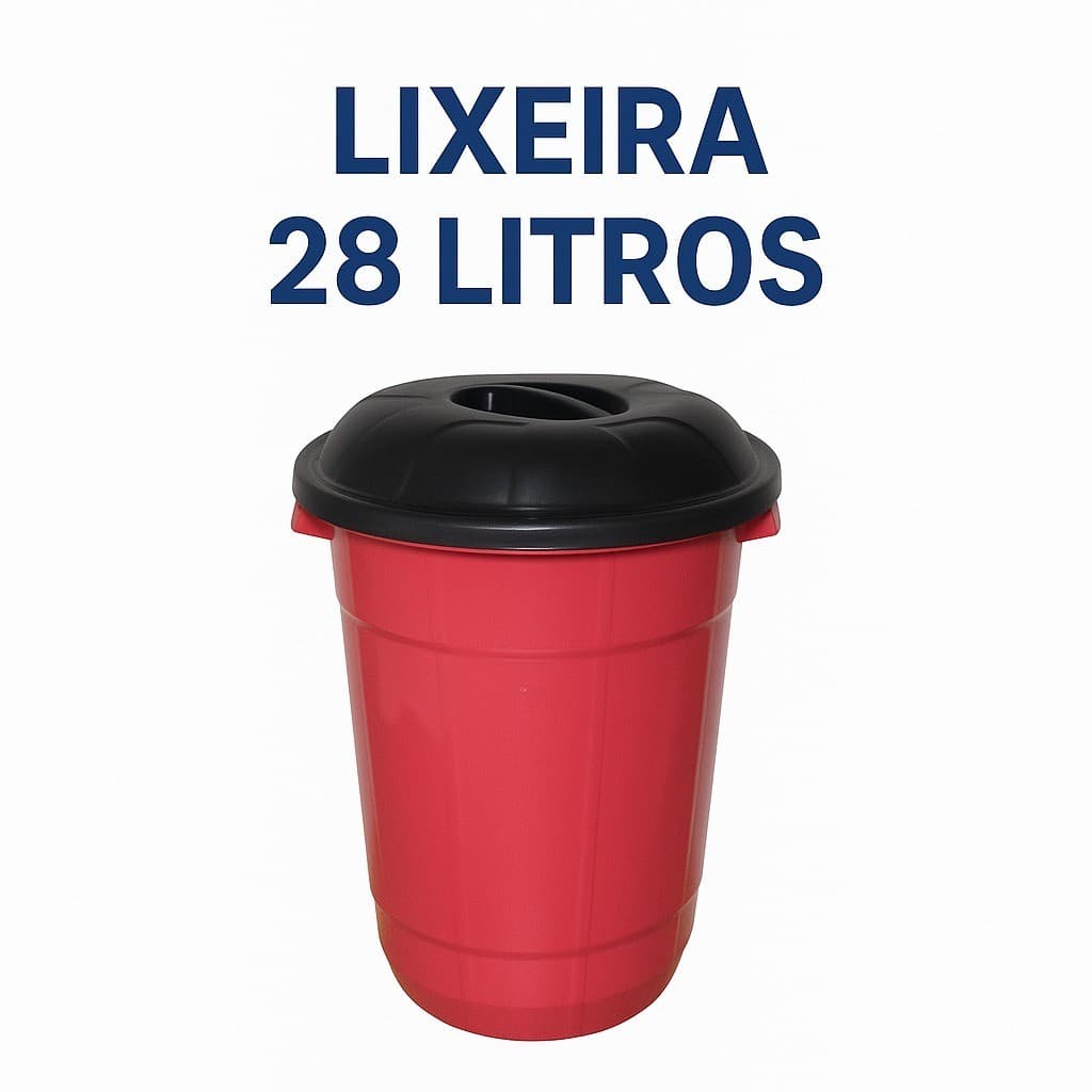 Lixeira 28 Lts Tampa Cozinha Banheiro Escritório Organizador
