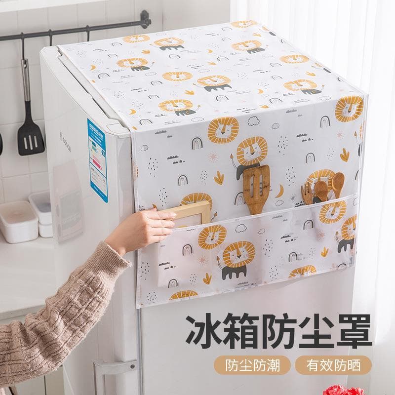 Capa anti-poeira para geladeira doméstica, porta dupla aberta única, mesa para máquina de lavar, à prova d'água, armazen