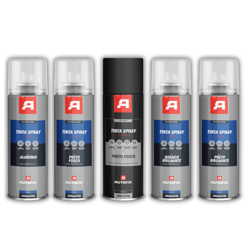 Tinta Spray Uso Geral 400ml - Autofix 400ml / 210g - CORES - ALTO RENDIMENTO