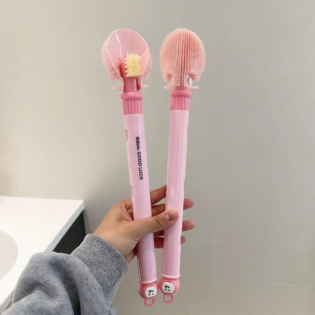Escova retrátil de cabo longo Escova de copo dobrável Escova de limpeza de copo de água de Silicone Ferramenta útil Esco