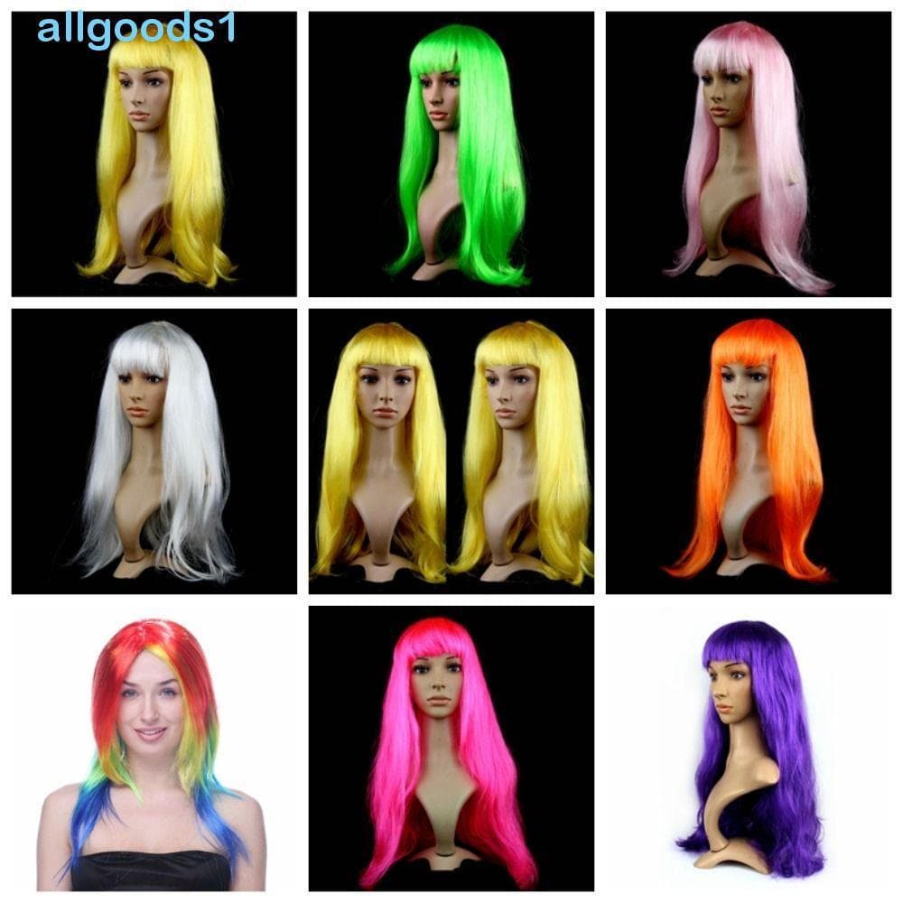 ALLGOODS Carnaval Peruca Longa , Engraçado Em Linha Reta Cosplay Festa , Falso Macio Feminino Senhora Colorida