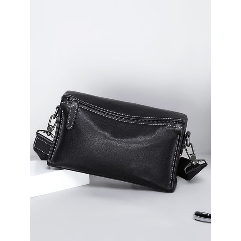 Bolsa mensageiro masculina de couro genuíno, novo estilo, primeira camada, bolsa mensageiro de couro, bolsa pequena, bol