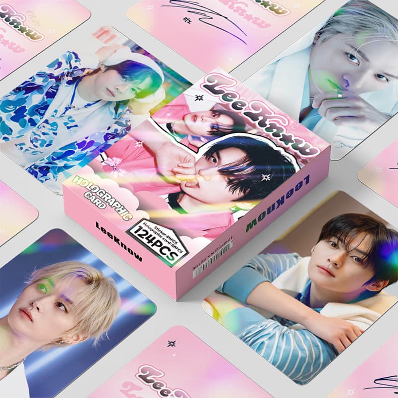124 Pçs/Caixa Stray Kids LeeKnow Photocards Holográfico LOMO Cartão KPOP Coleção De Adesivos